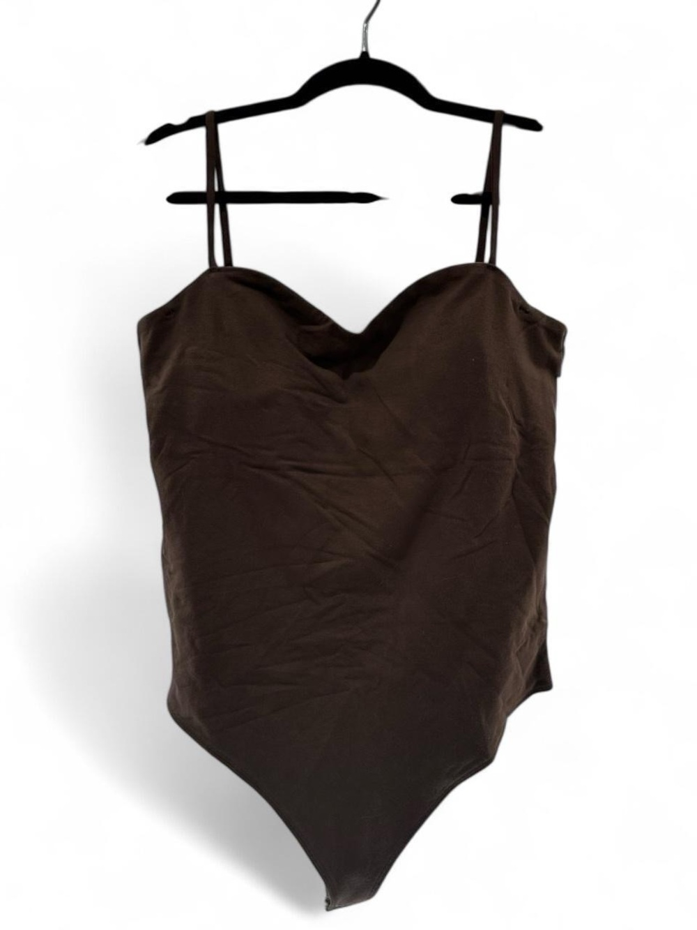 Abercrombie & Fitch Brown Ribbed Bodysuit with Spaghetti Straps